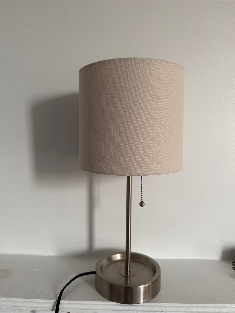 Modern Table Lamp with Beige Linen Shade